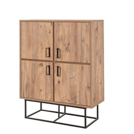 Hanah Home Quantum Solo Armario Multiusos Pino Atlántico y Negro 93x115x36cm Tablero Melamina